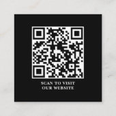 Carte De Visite Carré Customizable Logo Professional QR Code Black (Dos)