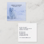 Carte De Visite Carré Cute Arctic Fox sur Snowy Winter Arrière - plan (Devant / Derrière)