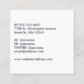 Carte De Visite Carré Cute Arctic Fox sur Snowy Winter Arrière - plan (Dos)