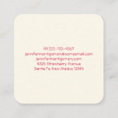 Carte De Visite Carré Cute Bear Face (Dos)