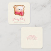 Carte De Visite Carré Cute Bear Face (Devant / Derrière)
