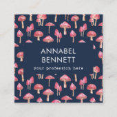 Carte De Visite Carré Cute Boho Champhroom Motif (Devant)