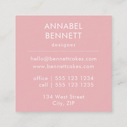 Carte De Visite Carré Cute Boho Cupcake Motif (Dos)