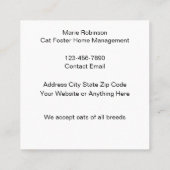 Carte De Visite Carré Cute Cat Feline Foster Home Thème (Dos)