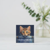 Carte De Visite Carré Cute Cat Feline Foster Home Thème (Debout devant)