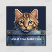 Carte De Visite Carré Cute Cat Feline Foster Home Thème (Devant)