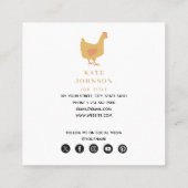 Carte De Visite Carré Cute Chickens Hens and Baby Chicks (Dos)