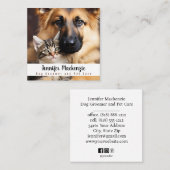 Carte De Visite Carré Cute Chien Groomer Service Grossiste Chat Animaux (Devant / Derrière)