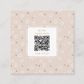 Carte De Visite Carré Cute Daisy Floral Blossoms & Greenery Florist (Devant)