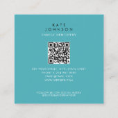 Carte De Visite Carré Cute dent Mint Turquoise Mint Dentiste QR Code Soc (Dos)
