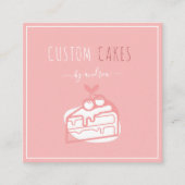 Carte De Visite Carré Cute Dessert Cake Artist QR Code Social Media Cool (Devant)