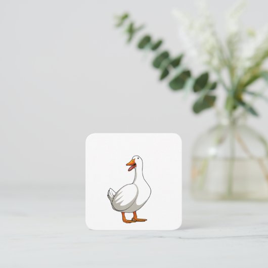 Carte De Visite Carré Cute Duck Design Hommes sauvagine Oiseau Animaux A (Debout devant)