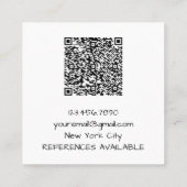Carte De Visite Carré CUTE ENFANTS Babysitter QR Code bébé (Dos)