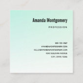 Carte De Visite Carré Cute et Joyeuse méduse bleu-vert (Dos)