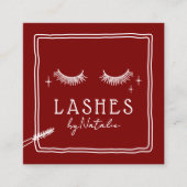 Carte De Visite Carré Cute Eyelash Extensions Technician Beauty Salon (Devant)