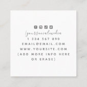 Carte De Visite Carré Cute Grey Chat Kitten Visage Animaux Salon & Spa A (Dos)