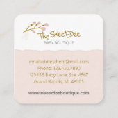 Carte De Visite Carré Cute Jouer Coeurs de Chickadee Baby Boutique (Dos)