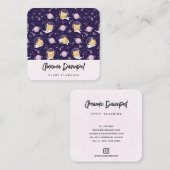 Carte De Visite Carré Cute Kitty Chat Astronauts Motif (Devant / Derrière)