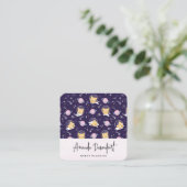 Carte De Visite Carré Cute Kitty Chat Astronauts Motif (Debout devant)