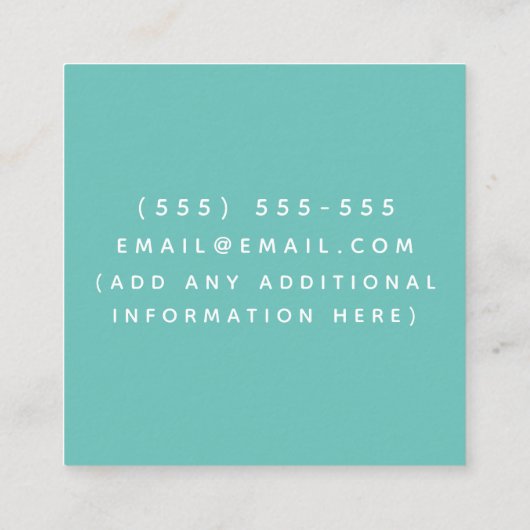 Carte De Visite Carré Cute Llama Rainbow Garderie Garde d'enfants Babysi (Dos)