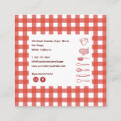 Carte De Visite Carré Cute Modern Farmhouse Gingham Bakery (Dos)