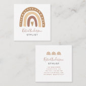 Carte De Visite Carré Cute Pastel Rainbow (Devant / Derrière)