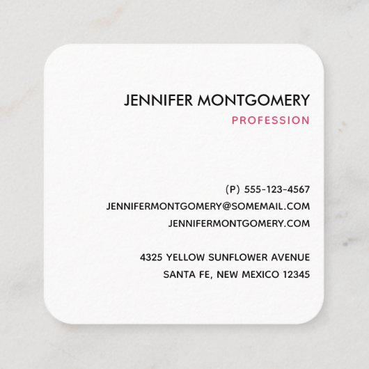 Carte De Visite Carré Cute pastèque Motif rose et vert (Dos)