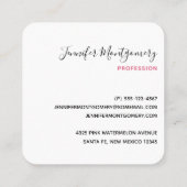 Carte De Visite Carré Cute pastèque Motif rose et vert (Dos)