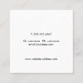 Carte De Visite Carré Cute Red Apple Chalkboard École enseignant (Dos)