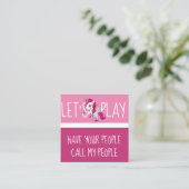 Carte De Visite Carré Cute Unicorn Enfants Jouer (Debout devant)