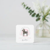 Carte De Visite Carré Cute Zebra Baby Rose Rainbow Kids Baby Boutique (Debout devant)