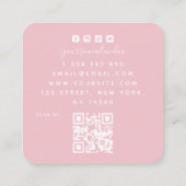 Carte De Visite Carré Cute Zebra Baby Rose Rainbow Kids Baby Boutique (Dos)