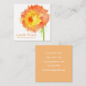 Carte De Visite Carré Dahlia Orange (Devant / Derrière)