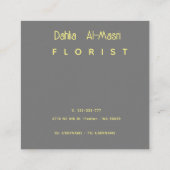 Carte De Visite Carré dahlias jaune (Dos)