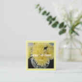 Carte De Visite Carré dahlias jaune (Debout devant)