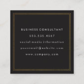 Carte De Visite Carré Damas Black Gold Executive Double bordure (Dos)