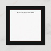 Carte De Visite Carré Dame de Noël rétro Art déco (Dos)