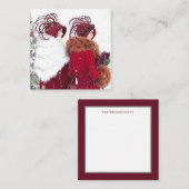 Carte De Visite Carré dames de Noël rétro art déco (Devant / Derrière)