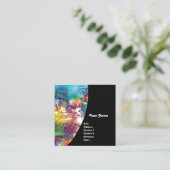 Carte De Visite Carré DANSE CARNAVALE / Bal mascarade vénitienne, Noir (Debout devant)