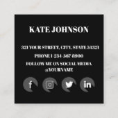 Carte De Visite Carré Danse, Instructeur, Studio (Dos)