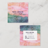 carte de visite carré d'aquarelle Abstrait (Devant / Derrière)