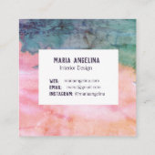 carte de visite carré d'aquarelle Abstrait (Dos)