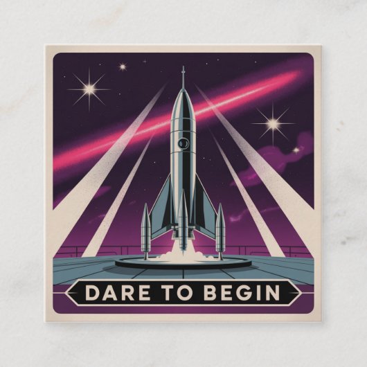 Carte De Visite Carré Dare To Begin (Devant)