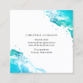 Carte De Visite Carré dauphin bleu turquoise (Dos)