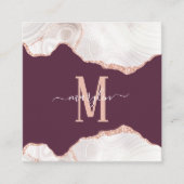 CARTE DE VISITE CARRÉ DC BLANC & ROSE OR AGATE VIEUX MONOGRAM MAUVE (Devant)