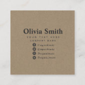 Carte de visite Carré de beauté biologique feuille (Dos)