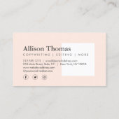 Carte De Visite Carré de broyage/broyage simple et minimal moderne (Dos)