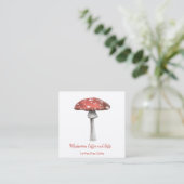 Carte de visite Carré de champignons aquarelle (Debout devant)