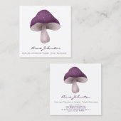 Carte de visite Carré de champignons violets (Devant / Derrière)