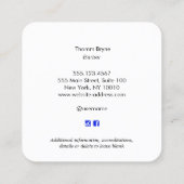 Carte de visite Carré de ciseaux de barbier noir E (Dos)